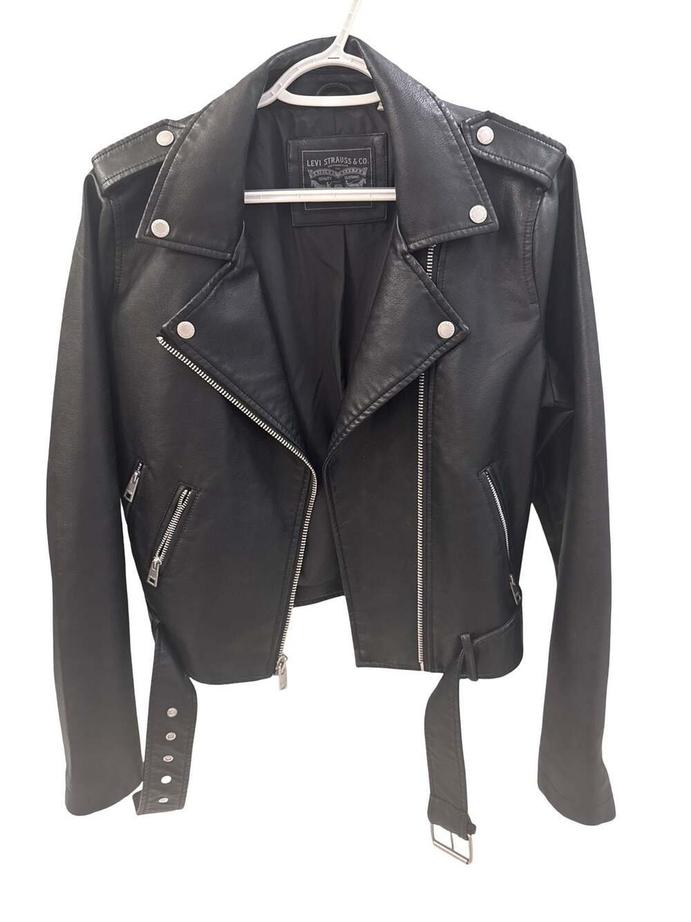 Levi Strauss & Co. Women's Faux Leather Belted Moto Jacket